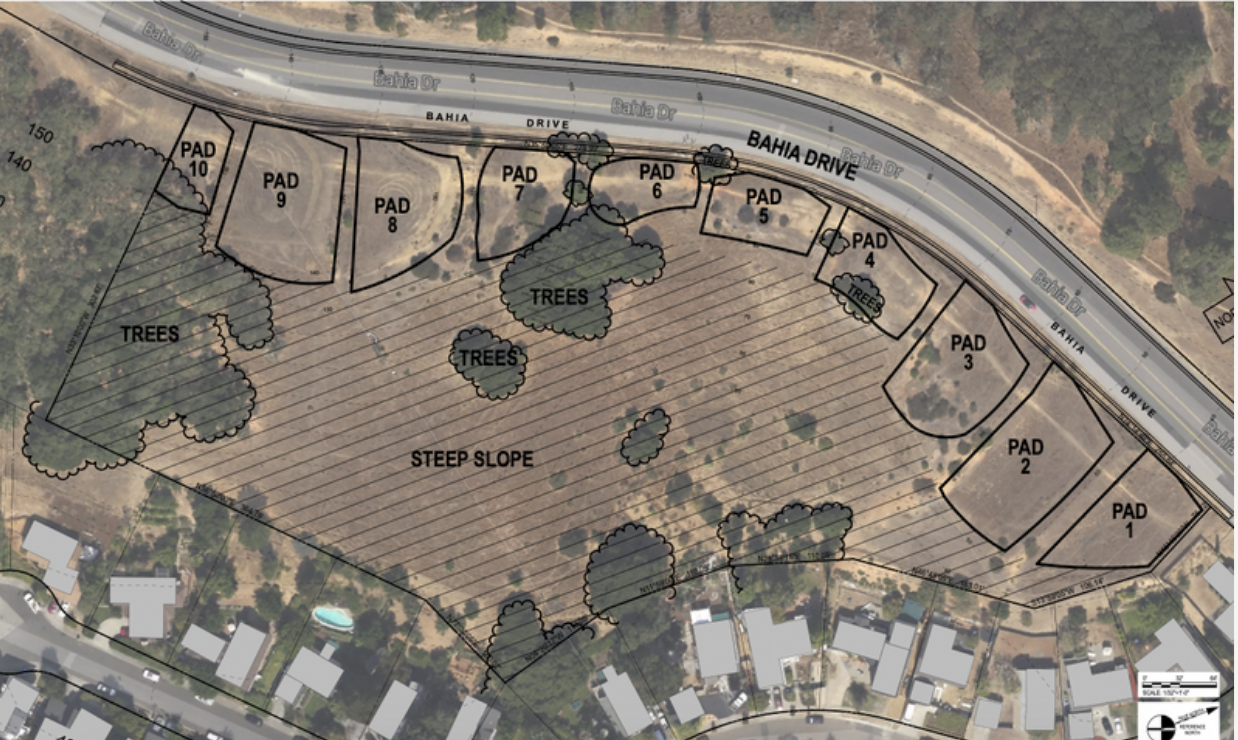 Aerial view with property outline